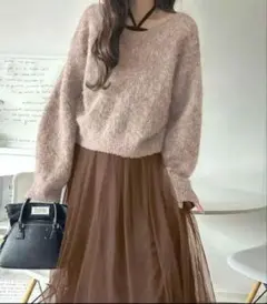 TODAYFUL メッシュエプロンドレス ワンピース 2way ブラウン フリー 