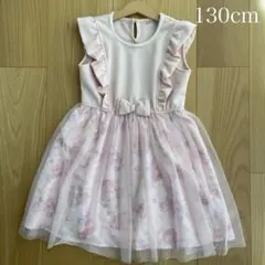 any FAM ピンク フリル リボン フォーマルドレス 130