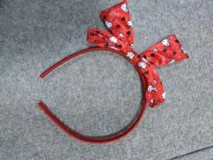 ハローキティ リボン付きカチューシャ 赤