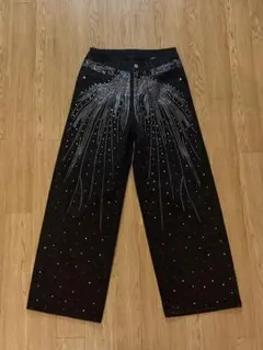 SHINYA KAZUKA 25ss ニットパンツ スパンコール ワイドパンツ - メルカリ