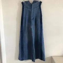 JEANASIS　ジーナシス　デニム　ワイドパンツ ハイウエスト　バイカラー