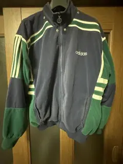 90s adidas ジャケット L 刺繍 ベロア vintage