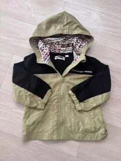 ウィンドブレーカー90サイズ　フード付きオリーブグリーン