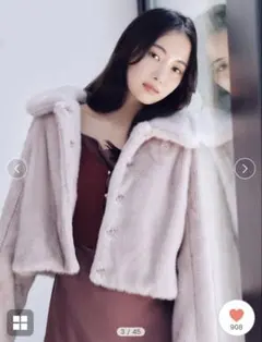 スナイデル　ステンカラーショートファーコートジャケット