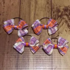リボン　ヘアゴム　ハンドメイド