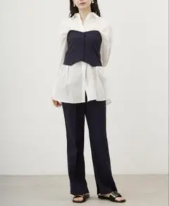 MilaOwen＊ビスチェシアーシャツパンツ3点セットブラック1回着用美品