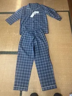 オーガニックコットン チェック柄パジャマ Mサイズ春秋用