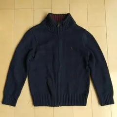 値下げ！ラルフローレン 120 ボーイズ ニット ブルゾン ネイビー