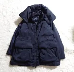 ユニクロ +J プラスジェイ ダウン L ネイビー ハイネック オーバーサイズ