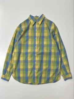80-90’s L.L.Bean チェック柄　長袖シャツ イエロー　S-Mサイズ