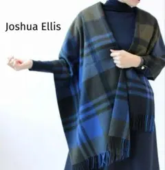 人気色✨ジョシュアエリス ストールカシミヤ100%　大判　ブルー系マルチ