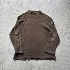 ストーンアイランド グリーンエッジ 長袖 スウェット ポロ ニット 80s ⭐︎幻級 ストーンアイランド オーバーサイズニット グリーン