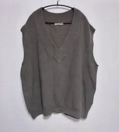 センスオブプレイス ニットベスト カーキ系 Freeサイズ