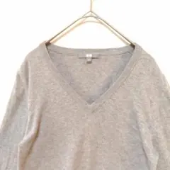 UNIQLO 　ユニクロ　グレー Vネックセーター M　カシミヤ混