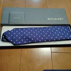 [新品未使用]BVLGARI ブルガリ ネイビー 紺 ネクタイ 箱付き