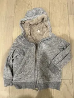 UNIQLOグレー フリース内張り パーカー 120cm