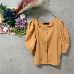 508【ダブルクローゼット】ブラウス　（Ｆ）　パフスリーブ　マルチボタン　細見え