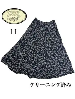 クリーニング済み LAURA ASHLEY 花柄 ロングフレアスカート 11
