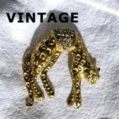 【最終値下】超重厚15.7g◆ヴィンテージ パンサー ブローチ 豹 訳あり特価