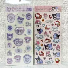2点セット ★ サンリオ 樹脂もりシール すりガラス風シール マイメロ クロミ