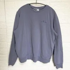 希少 FILA フィラ トレーナー 丸首 リブ 無地 L 刺繍ロゴのサムネイル