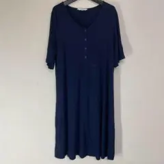 コニー ロングワンピース 五分袖 クルーネック 無地 産褥 マタニティ服 授乳