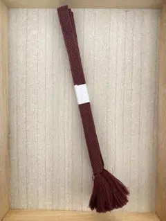 褐色ひし形編み込み帯締め