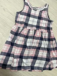 H＆Mエイチアンドエム♥女の子ノースリワンピースチェック柄 98-104cm