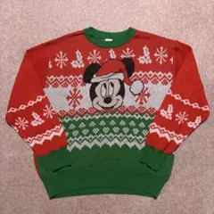 ミッキー　ニットプルオーバー　クリスマス　アベイル