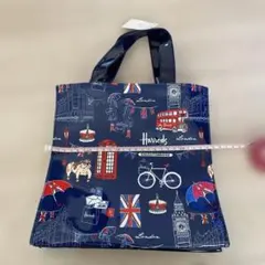 Harrods Londonナイツブリッジ　 トートバッグ ネイビー