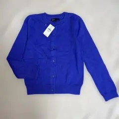 新品タグ付gapkids120ブルーボタンスプリングカーディガンコットン100%
