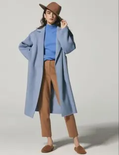 Theoryセオリー⭐︎カシミヤ混カシミア混ダブルフェイス⭐︎コート⭐︎ブルー青⭐︎美品