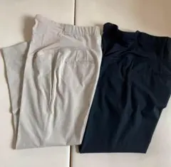 （状態よし）ユニクロ　スマートアンクルマタニティパンツ　ベージュブラックセット