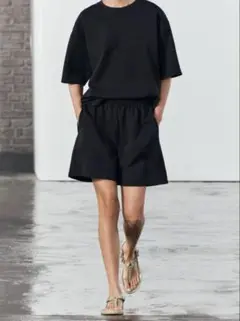 ZARA ショートスリーブ　interlock スウェットシャツ