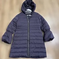 クイーンズコート　取り外し可フード付き　ロングダウンジャケット