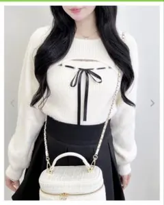 INGNI フェザーリブデコルテオープンリボンニット