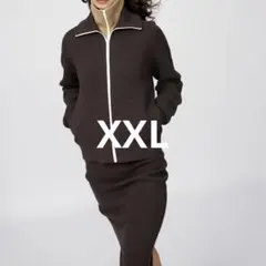 UNIQLO：C ミラノリブフルジップカーディガン ダークブラウン XXL