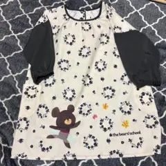 くまのイラスト エプロン　割烹着　ポケット付き