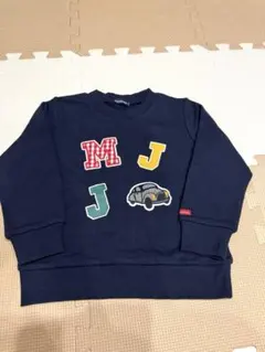 m様専用【ほぼ未使用】Moujonjon ネイビー トレーナー 100cmのサムネイル