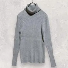 ギャップ ニット M グレー タートルネック リブ シンプル 着回し◎ 上品