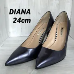 【美品】DIANA ダイアナポインテッドトゥパンプス 24cm パープルのサムネイル