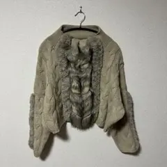 【Ameri】BRAIDFURKNIT ファー ニット ベージュのサムネイル