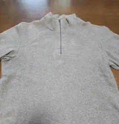 メンズ ハーフジップ半袖 トップス グレー✢UNIQLO