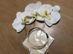 胡蝶蘭　花髪飾り 金箔　水引付き　和装　成人式　卒業式