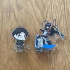 進撃の巨人 百均アクリルスタンド リヴァイ・アッカーマン ミカサ・アッカーマン