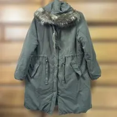 ファー付き モッズコート カーキ 3Lサイズ