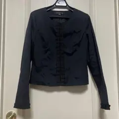 MKミッシェルクラン ノーカラー　黒ジャケット38サイズ