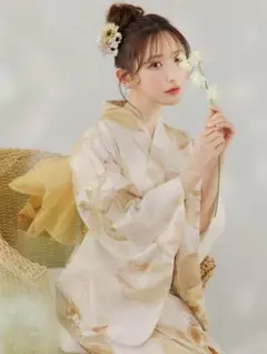 sugar 水彩イエローフラワー浴衣 セット