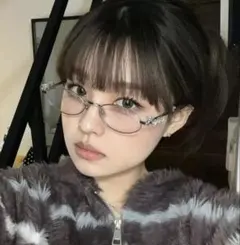 【おまけ付き新品】y2k ダイヤモンド　キラキラ　シルバーメガネ