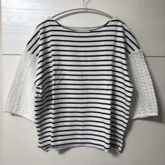 アーバンリサーチ ドアーズ DOORS レース袖 ボーダー Tシャツ